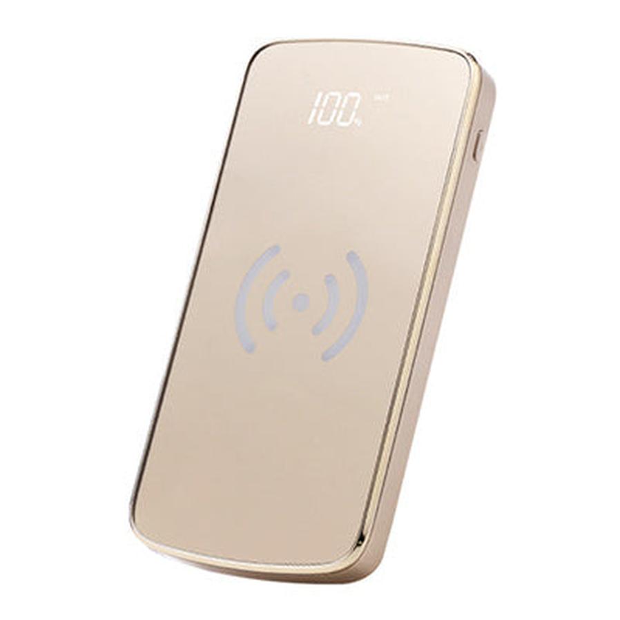 JMT-460682 Ultra-Thin Customizable Wireless Charging Power Bank with 10000mAh Capacity and Mirror Finish