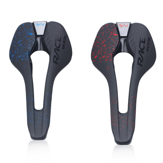 JMT-461066 Comfortable Breathable Hollow Bicycle Saddle Cushion in Microfiber Leather, Foldable Design