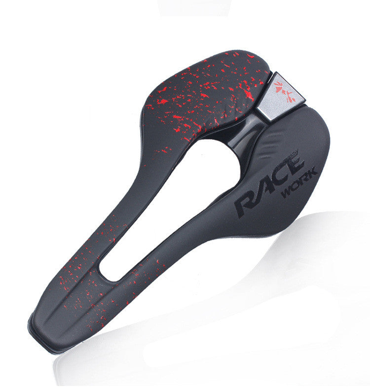 JMT-461066 Comfortable Breathable Hollow Bicycle Saddle Cushion in Microfiber Leather, Foldable Design
