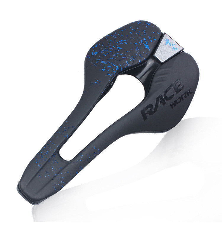 JMT-461066 Comfortable Breathable Hollow Bicycle Saddle Cushion in Microfiber Leather, Foldable Design