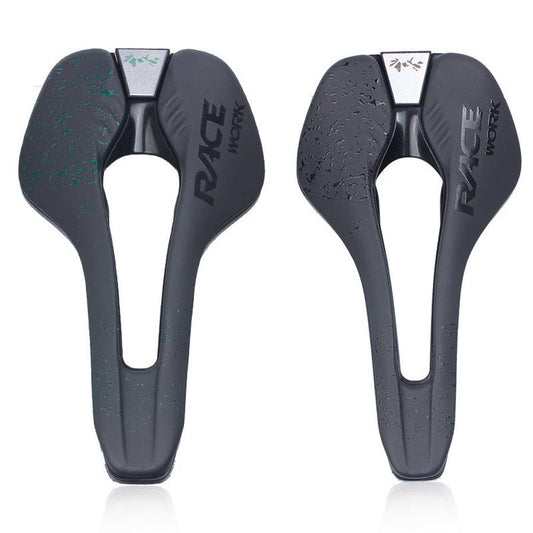JMT-461066 Comfortable Breathable Hollow Bicycle Saddle Cushion in Microfiber Leather, Foldable Design