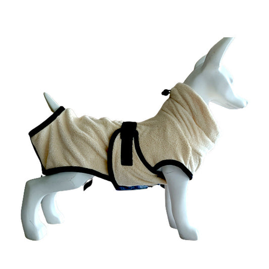 JMT-461770 Absorbent Microfiber Pet Towel Bathrobe for Dogs in Pink, Beige, Blue, Yellow - Sizes XS to XL