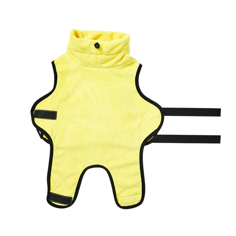 JMT-461770 Absorbent Microfiber Pet Towel Bathrobe for Dogs in Pink, Beige, Blue, Yellow - Sizes XS to XL