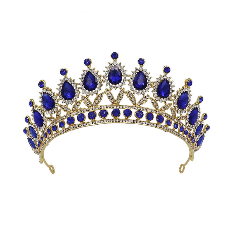 JMT-461834 Baroque Princess Crown with Leaf Design in KC Gold and Ancient Bronze Finishes