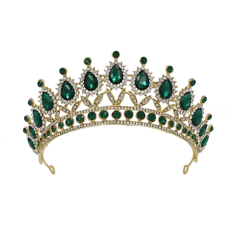 JMT-461834 Baroque Princess Crown with Leaf Design in KC Gold and Ancient Bronze Finishes