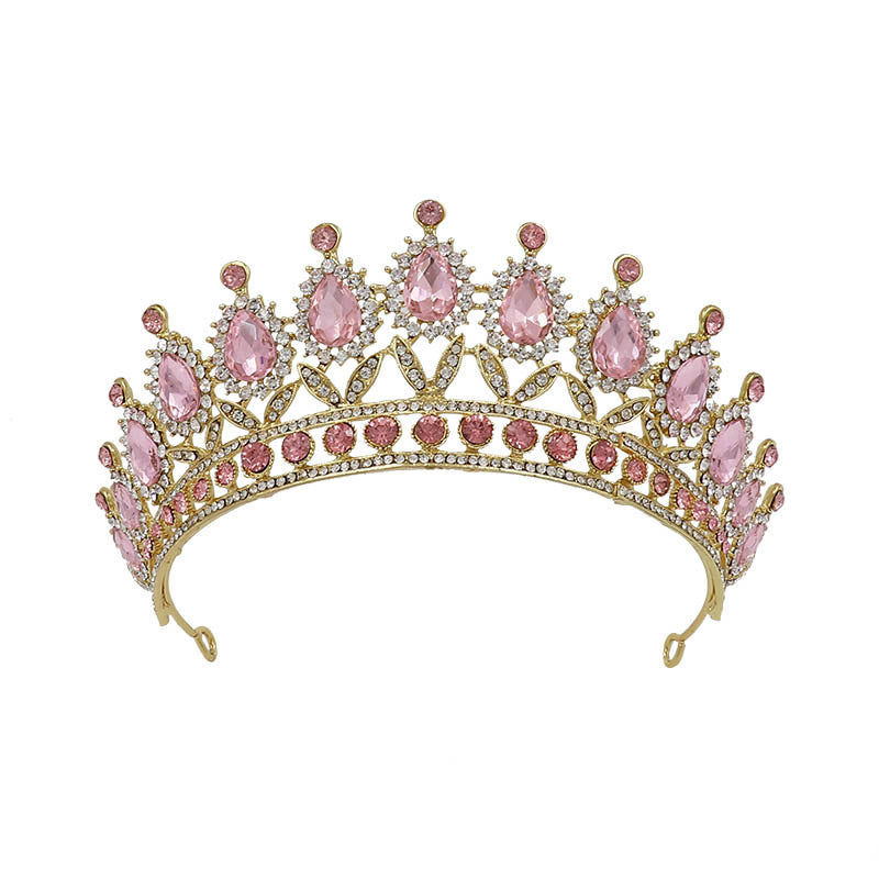 JMT-461834 Baroque Princess Crown with Leaf Design in KC Gold and Ancient Bronze Finishes