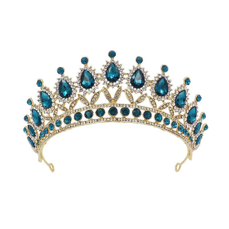 JMT-461834 Baroque Princess Crown with Leaf Design in KC Gold and Ancient Bronze Finishes