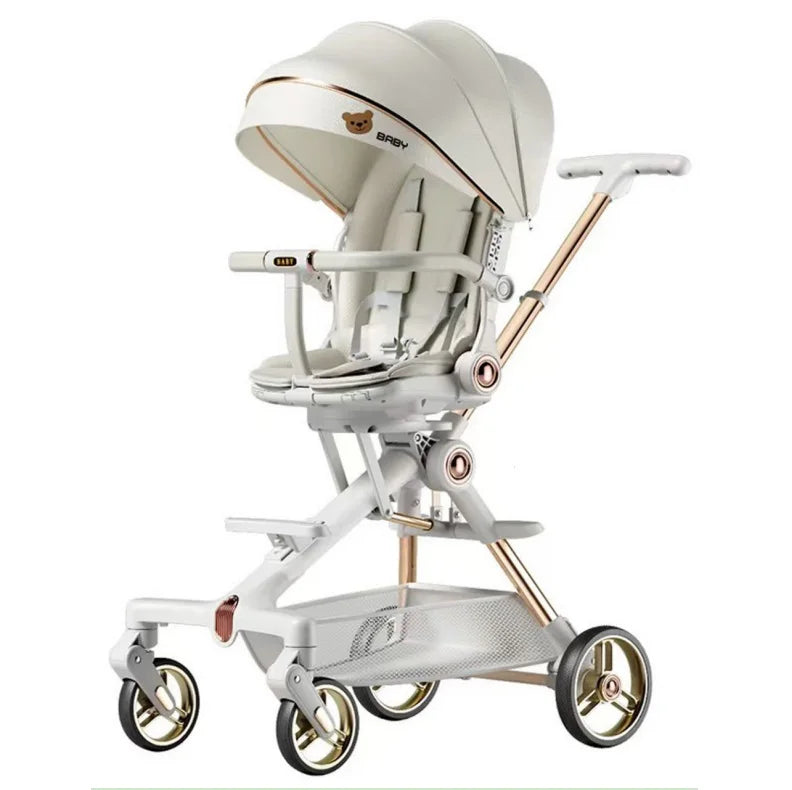 JMT-462154 Double-Pole Aluminium Alloy Baby Stroller with Hidden Footrest – Available in Various Colours