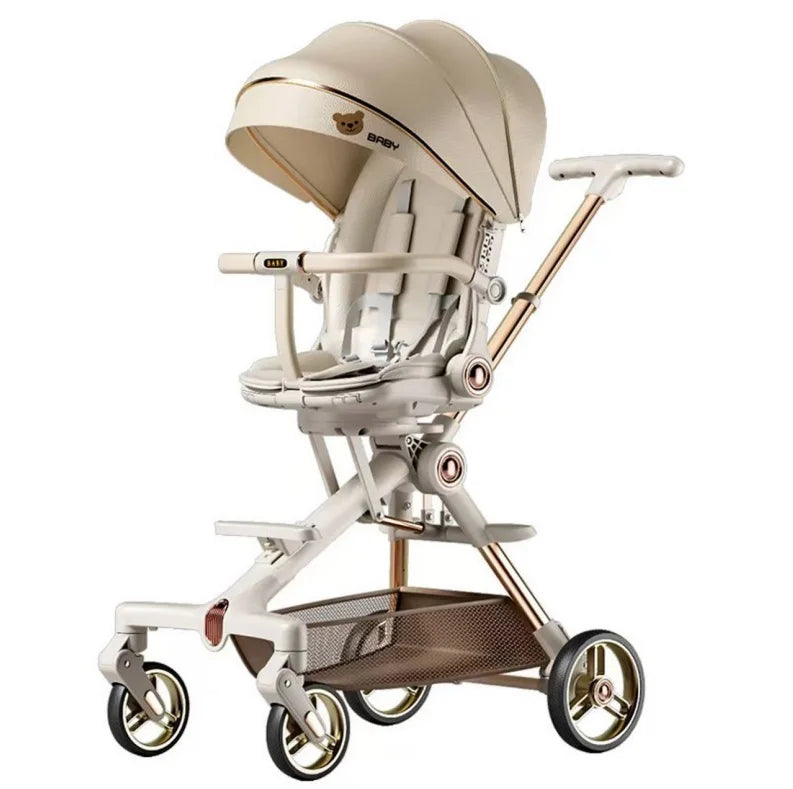 JMT-462154 Double-Pole Aluminium Alloy Baby Stroller with Hidden Footrest – Available in Various Colours