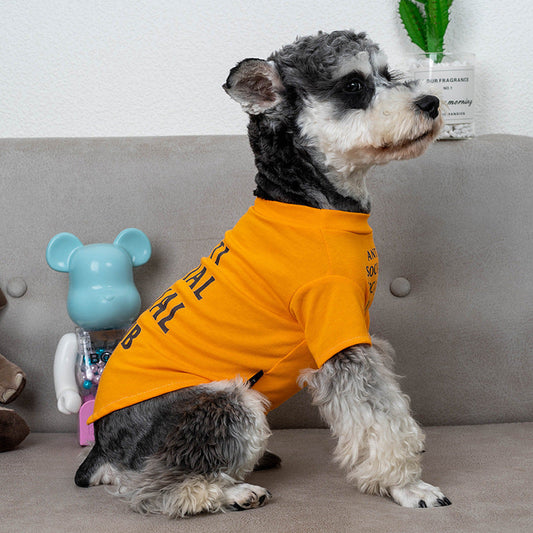 JMT-462218 Trendy Casual Cotton Dog T-Shirts in Orange and Black for Summer