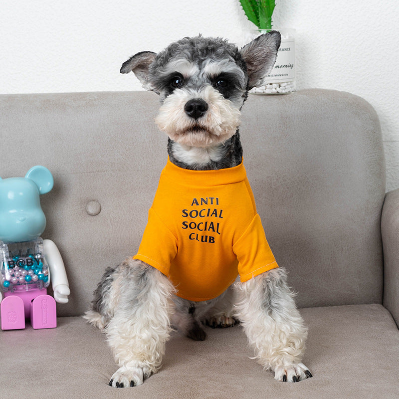 JMT-462218 Trendy Casual Cotton Dog T-Shirts in Orange and Black for Summer