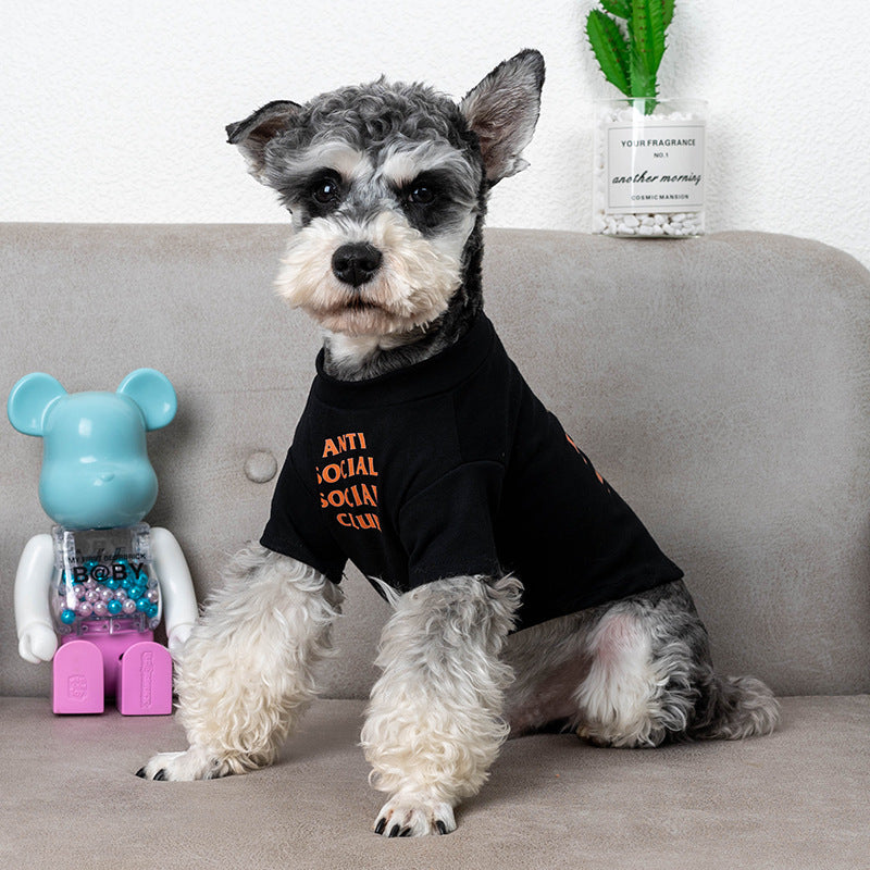 JMT-462218 Trendy Casual Cotton Dog T-Shirts in Orange and Black for Summer
