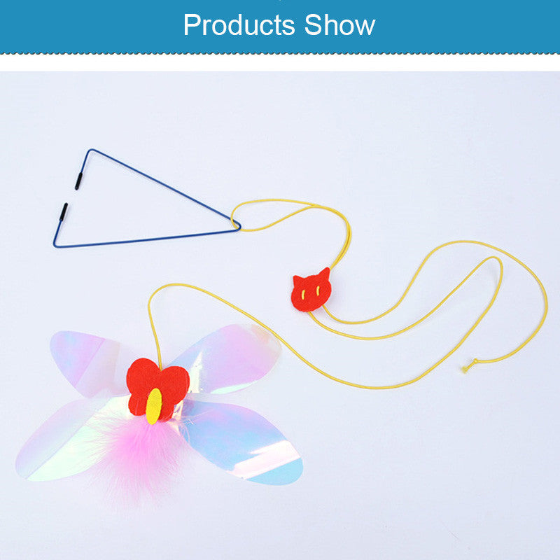 JMT-462282 Automatic Free-Hanging Cat Toy with Plush Mouse for Fun Playtime