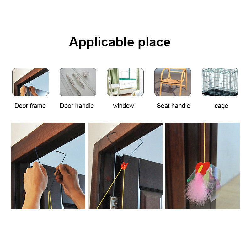 JMT-462282 Automatic Free-Hanging Cat Toy with Plush Mouse for Fun Playtime