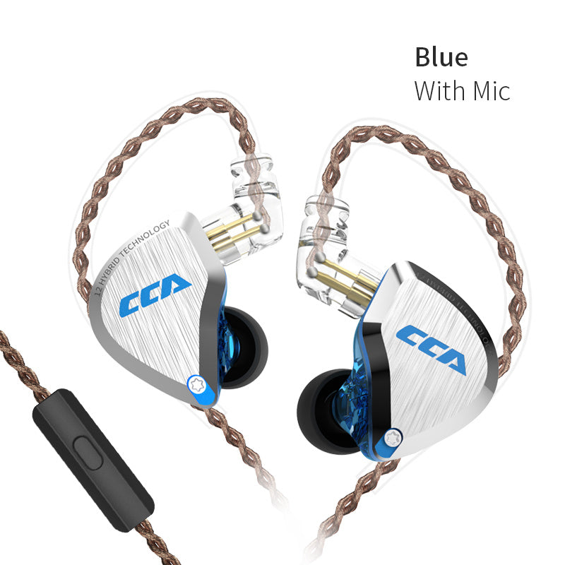 JMT-462282 In-ear Hybrid Drive Earphones with Noise Reduction and Heavy Bass - CCA C12 Model
