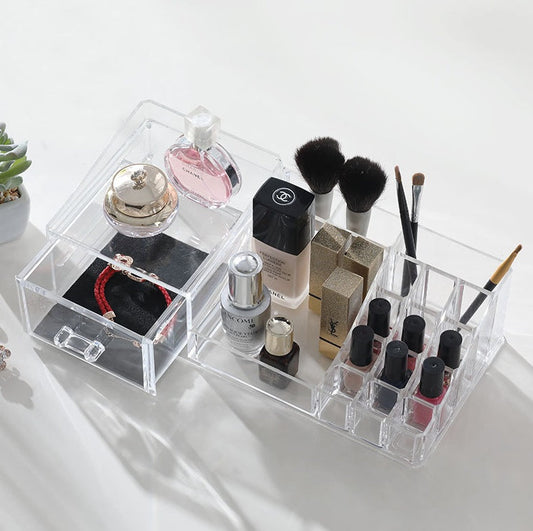 JMT-462282 Large Capacity Transparent Cosmetic Storage Box – Organize Jewelry, Masks, Lotion & Lipstick