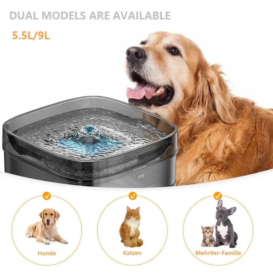 JMT-462666 9L Automatic Pet Water Fountain for Cats and Dogs - Ultra Quiet Circulation Dispenser