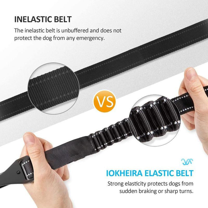 JMT-462794 Multifunctional Reflective Elastic Pet Car Seat Belt - Durable Nylon with Adjustable Length 54-90cm