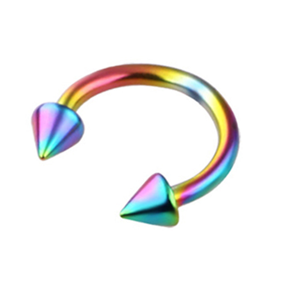 JMT-463434 Stainless Steel Electroplated Nose Ring with Unique Design, 13x8x5cm