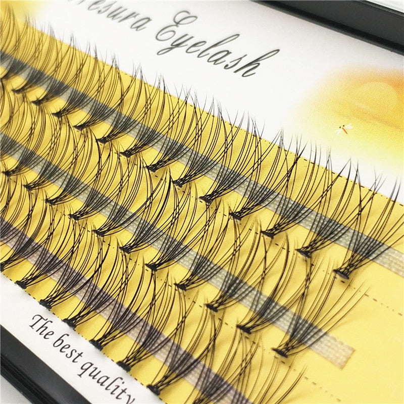 JMT-463562 Imitation Mink Hair Grafted False Eyelashes - 60 Pieces, Black, Size Range: 6-14mm