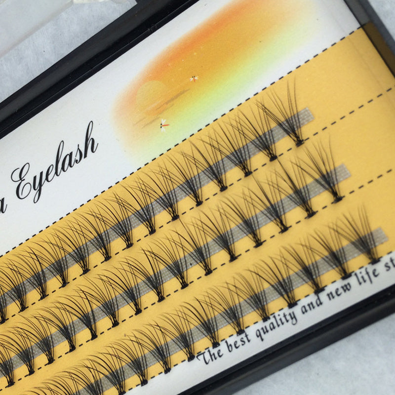 JMT-463562 Imitation Mink Hair Grafted False Eyelashes - 60 Pieces, Black, Size Range: 6-14mm