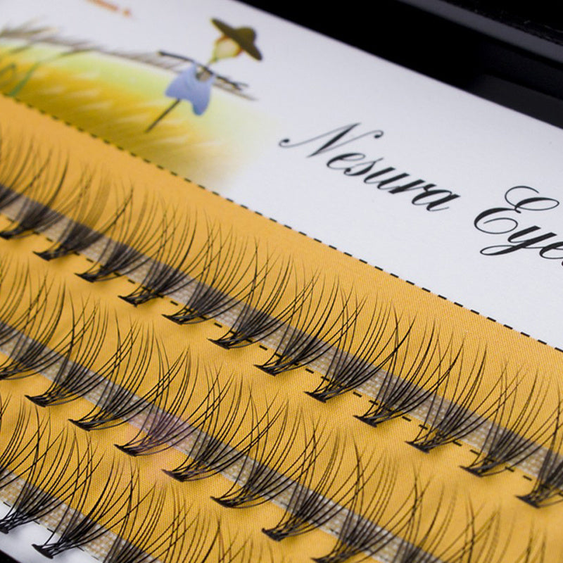 JMT-463562 Imitation Mink Hair Grafted False Eyelashes - 60 Pieces, Black, Size Range: 6-14mm