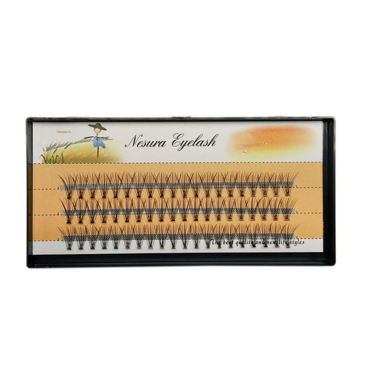 JMT-463562 Imitation Mink Hair Grafted False Eyelashes - 60 Pieces, Black, Size Range: 6-14mm