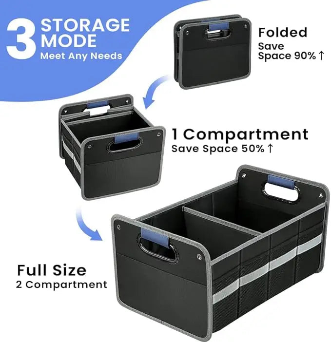 JMT-464074 Collapsible 50L Waterproof Polyester Car Trunk Organizer for SUVs