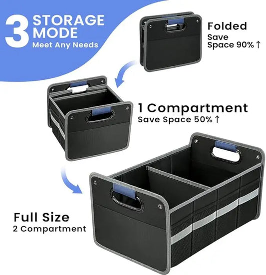 JMT-464074 Collapsible 50L Waterproof Polyester Car Trunk Organizer for SUVs