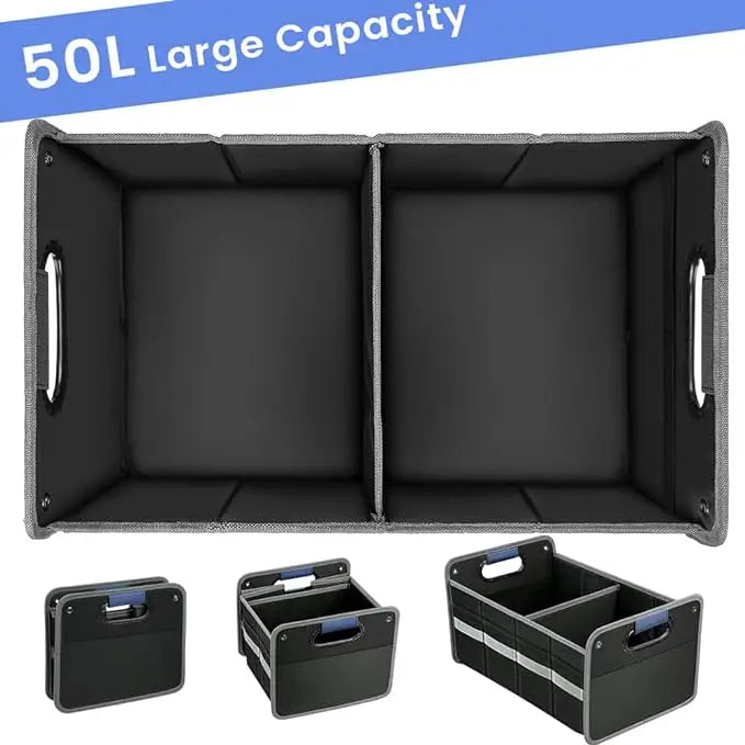 JMT-464074 Collapsible 50L Waterproof Polyester Car Trunk Organizer for SUVs