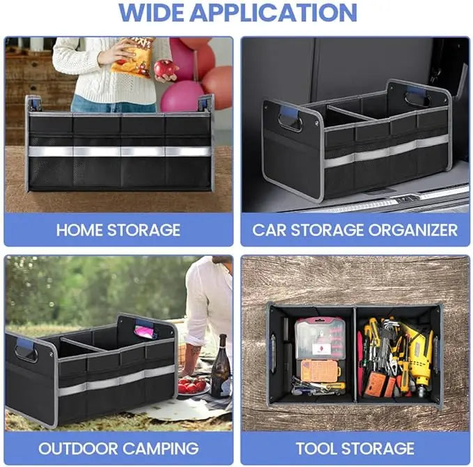 JMT-464074 Collapsible 50L Waterproof Polyester Car Trunk Organizer for SUVs