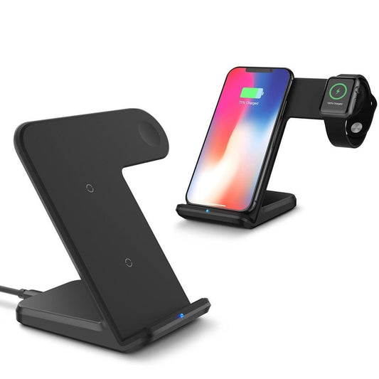 JMT-464138 Dual Fast Wireless Charger for Mobile Phones and Smartwatches - Compatible with iPhone and Android