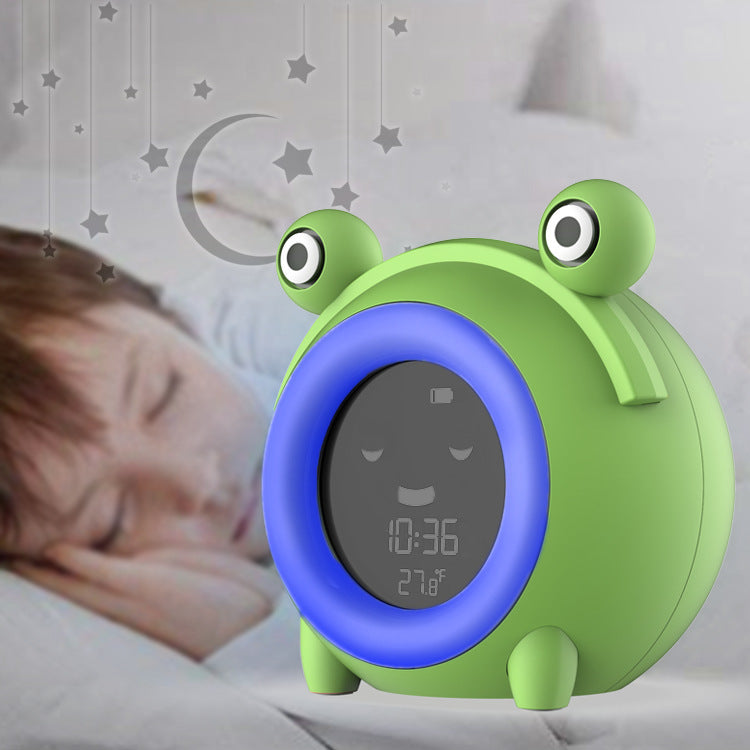JMT-464394 Cartoon Round LCD Alarm Clock with Thermometer and Luminous Function