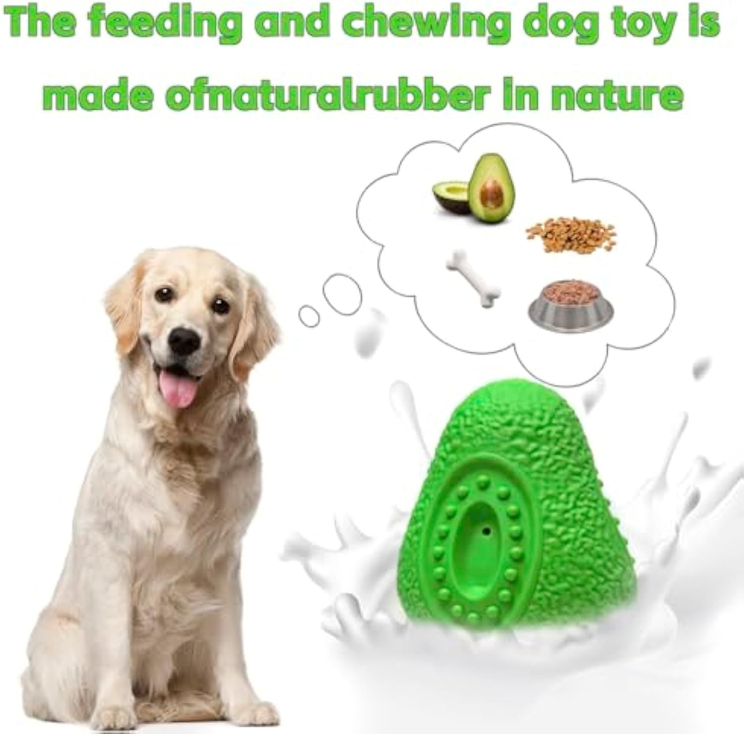 JMT-464586 Indestructible Dog Chew Toy for Aggressive Chewers - Safe Rubber Teething Toy for All Dog Breeds
