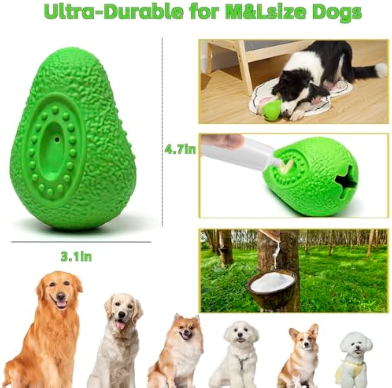 JMT-464586 Indestructible Dog Chew Toy for Aggressive Chewers - Safe Rubber Teething Toy for All Dog Breeds
