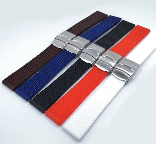 JMT-464778 Comfortable Silicone Watch Strap with Stainless Steel Buckle - Universal Fit for Most Watches