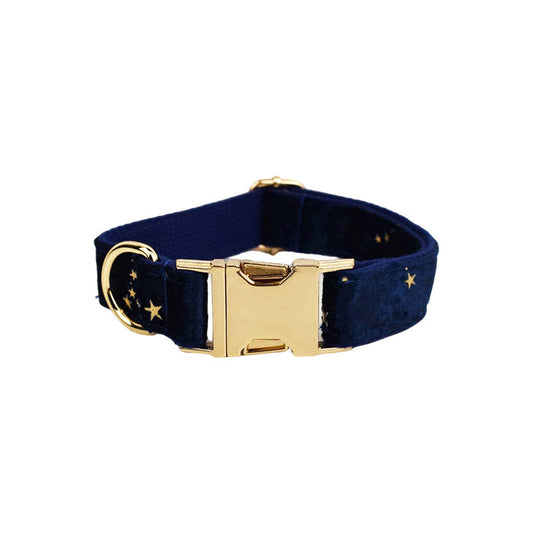 JMT-464778 Velvet Fabric Adjustable Dog Collar with Accessories and Leash