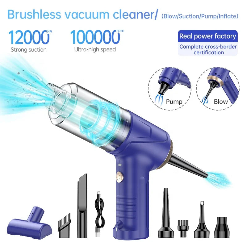 JMT-464906 High Power Brushless Motor Vacuum Cleaner for Vehicles | Strong Suction with HEPA Filtration