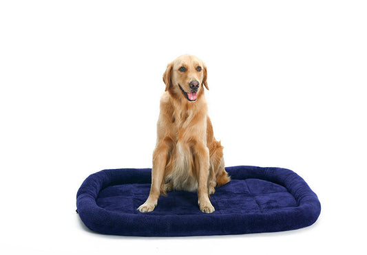 JMT-464906 Luxurious Velvet Pet Cushion in Dark Blue and Red