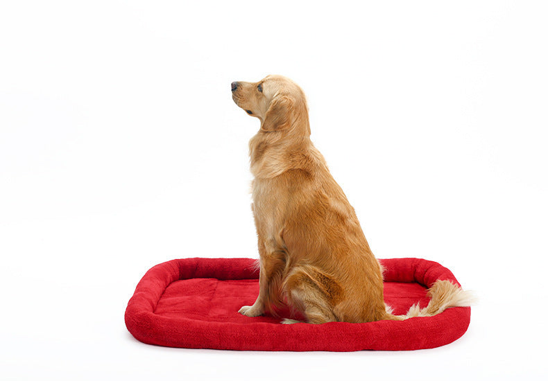 JMT-464906 Luxurious Velvet Pet Cushion in Dark Blue and Red