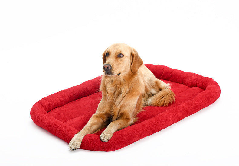 JMT-464906 Luxurious Velvet Pet Cushion in Dark Blue and Red