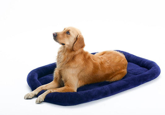 JMT-464906 Luxurious Velvet Pet Cushion in Dark Blue and Red
