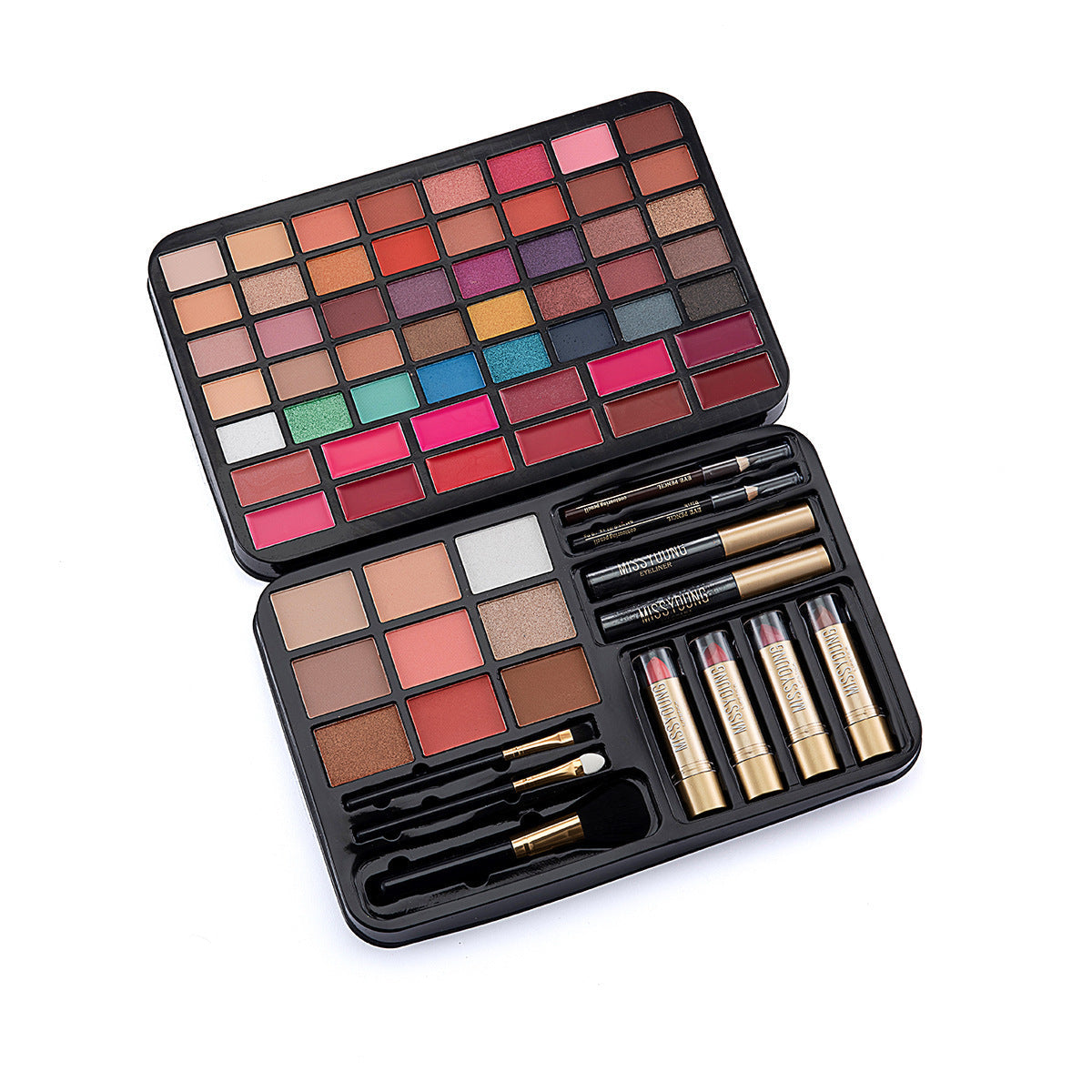 JMT-465034 Makeup Essentials Set: Lipstick, Lip Glaze, Eyebrow Pencil, Highlighter & More