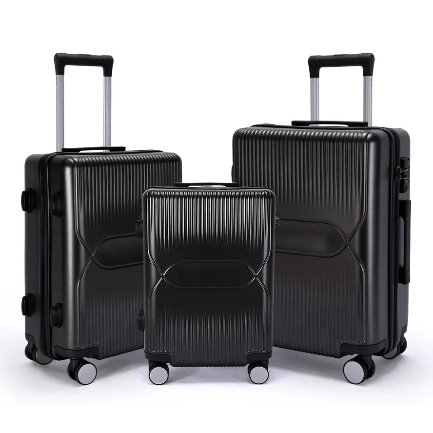 JMT-465162 Aluminium Trolley Hard Shell Suitcase Travel Set - 3 Pieces