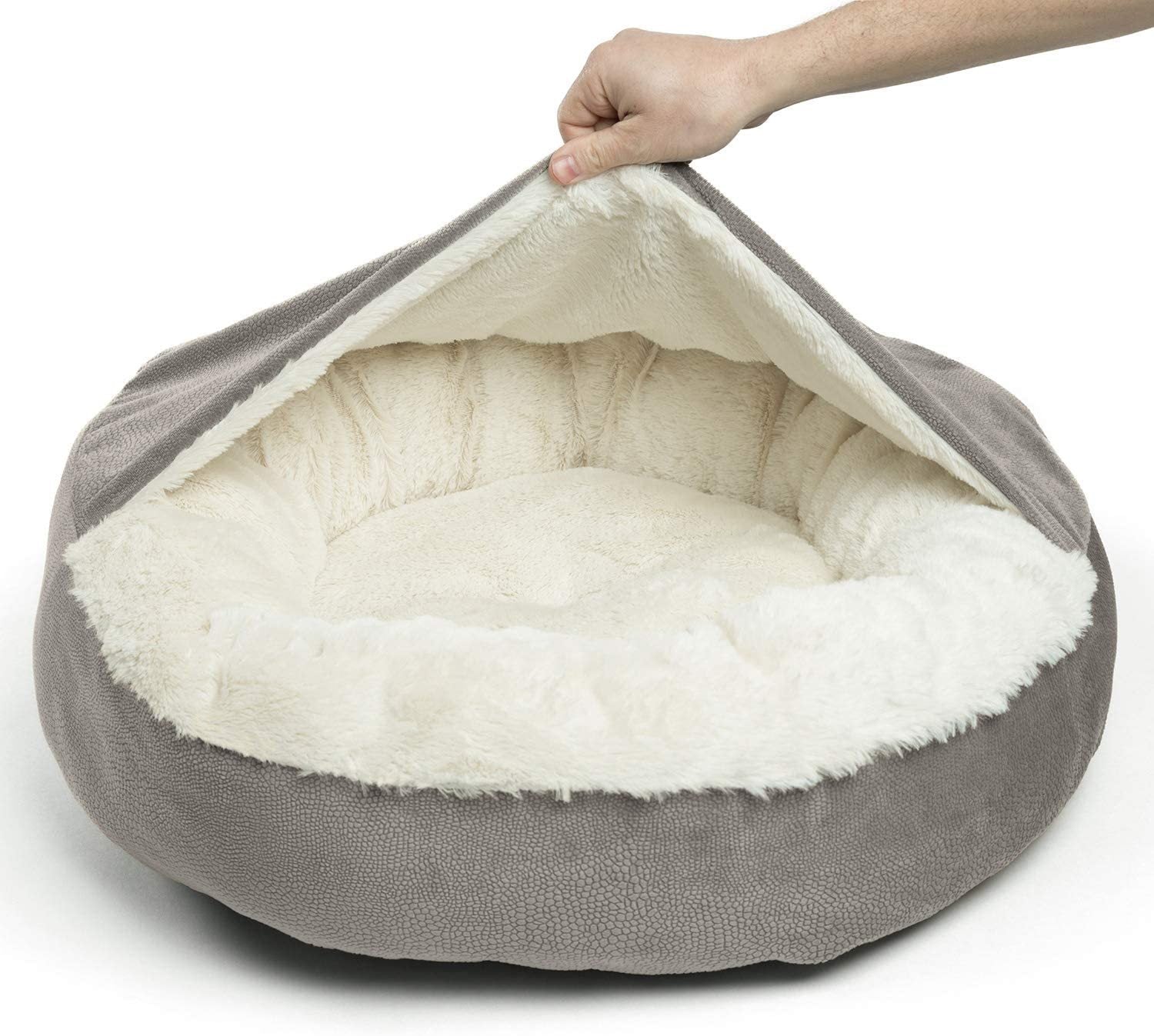 JMT-466058 Classic Suede & Plush Cat and Dog Nest Cover, Machine Washable, 60x60x18cm