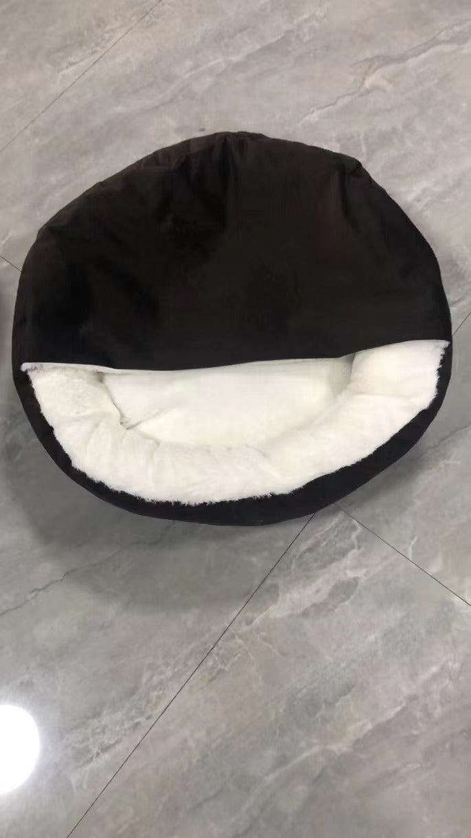 JMT-466058 Classic Suede & Plush Cat and Dog Nest Cover, Machine Washable, 60x60x18cm