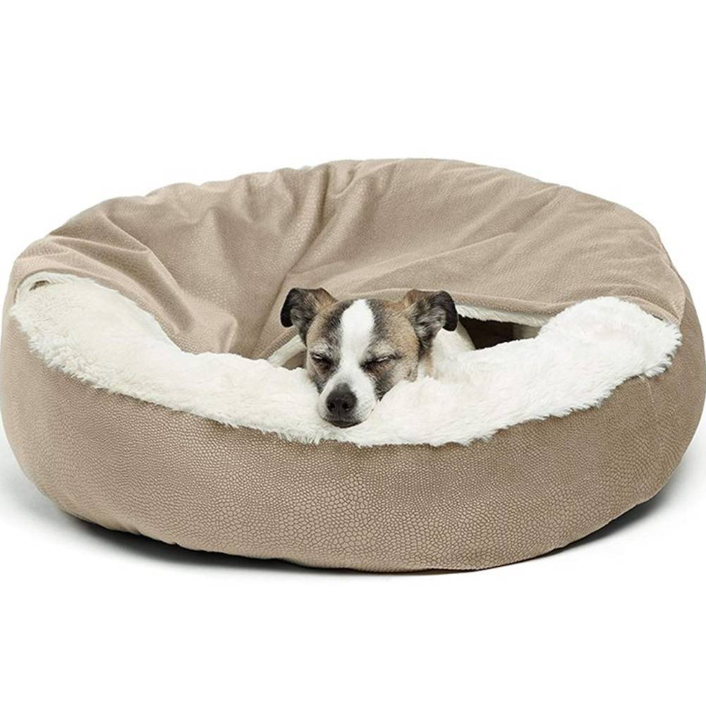 JMT-466058 Classic Suede & Plush Cat and Dog Nest Cover, Machine Washable, 60x60x18cm