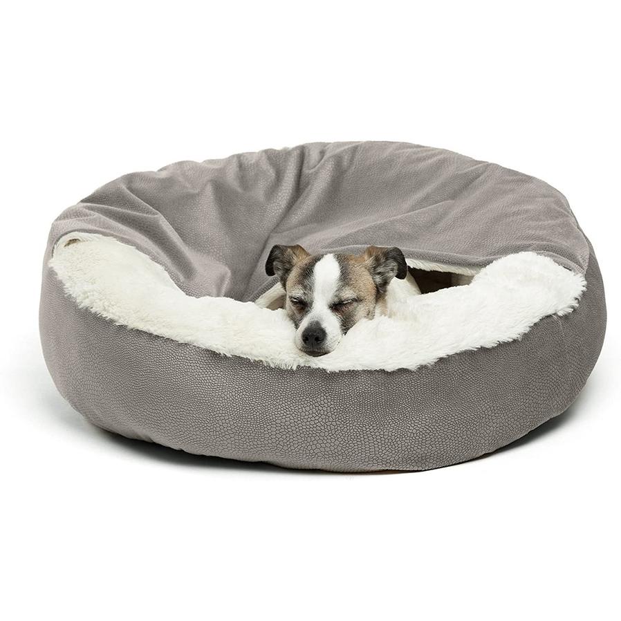 JMT-466058 Classic Suede & Plush Cat and Dog Nest Cover, Machine Washable, 60x60x18cm