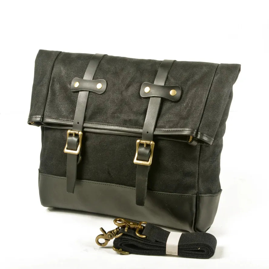 JMT-466122 Large Waterproof Waxed Canvas Vintage Motorcycle Tool Bag