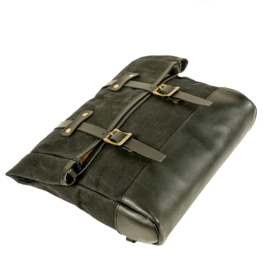 JMT-466122 Large Waterproof Waxed Canvas Vintage Motorcycle Tool Bag